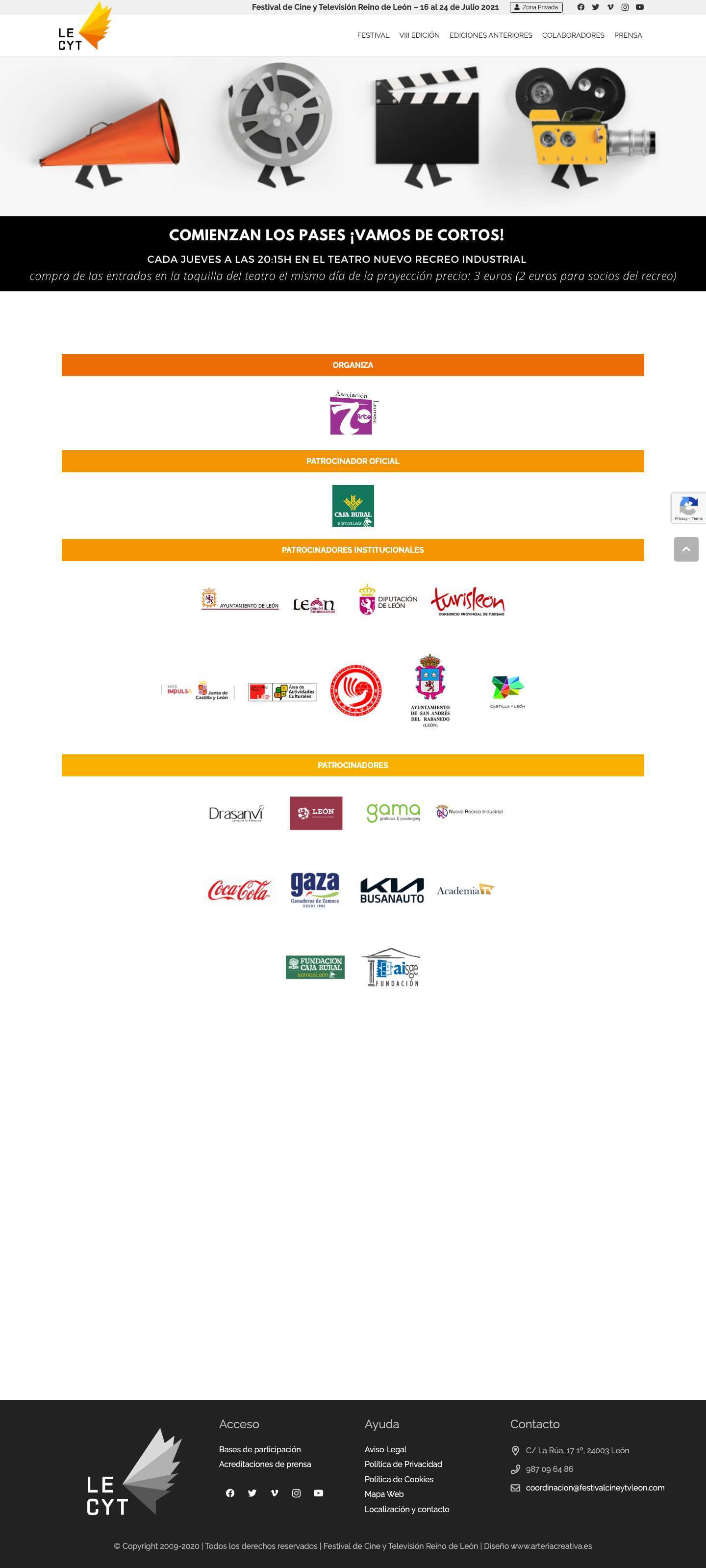 Bienvenidos al Festival de Cine y Televisión Reino de León - Full Screenshot