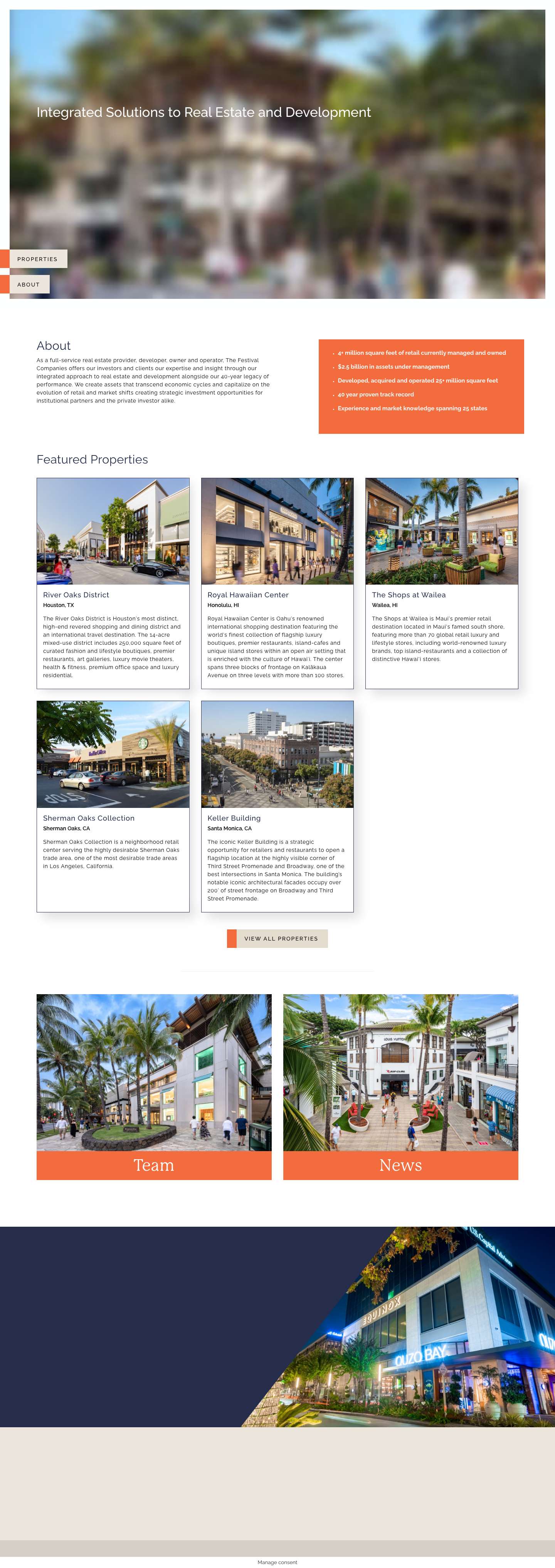 The Festival Companies: Integrated Solutions to Real Estate and Development - Full Screenshot