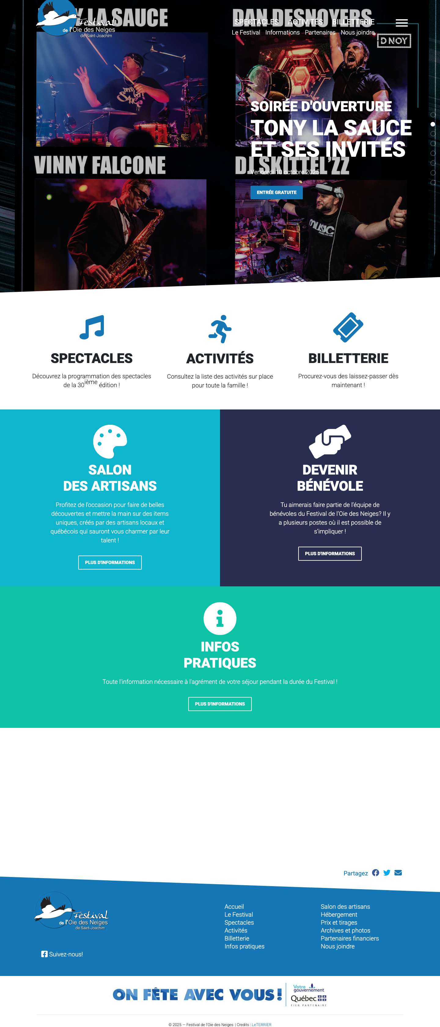 Festival de l'Oie des Neiges | Municipalité de Saint-Joachim - Full Screenshot