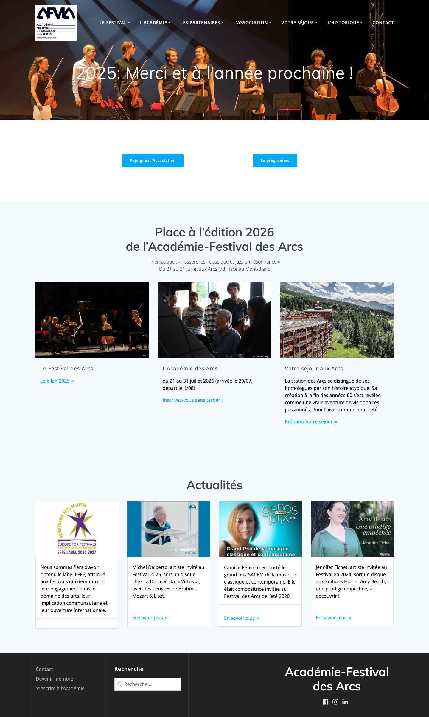 Académie-Festival des Arcs - Full Screenshot