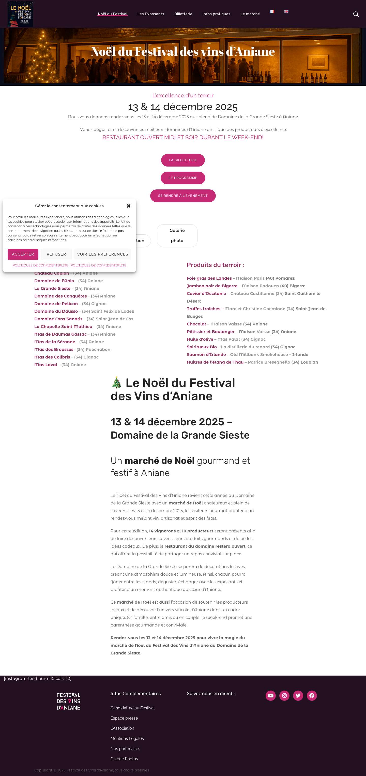 Noël du Festival des vins d'Aniane - Festival des Vins d'Aniane - Full Screenshot