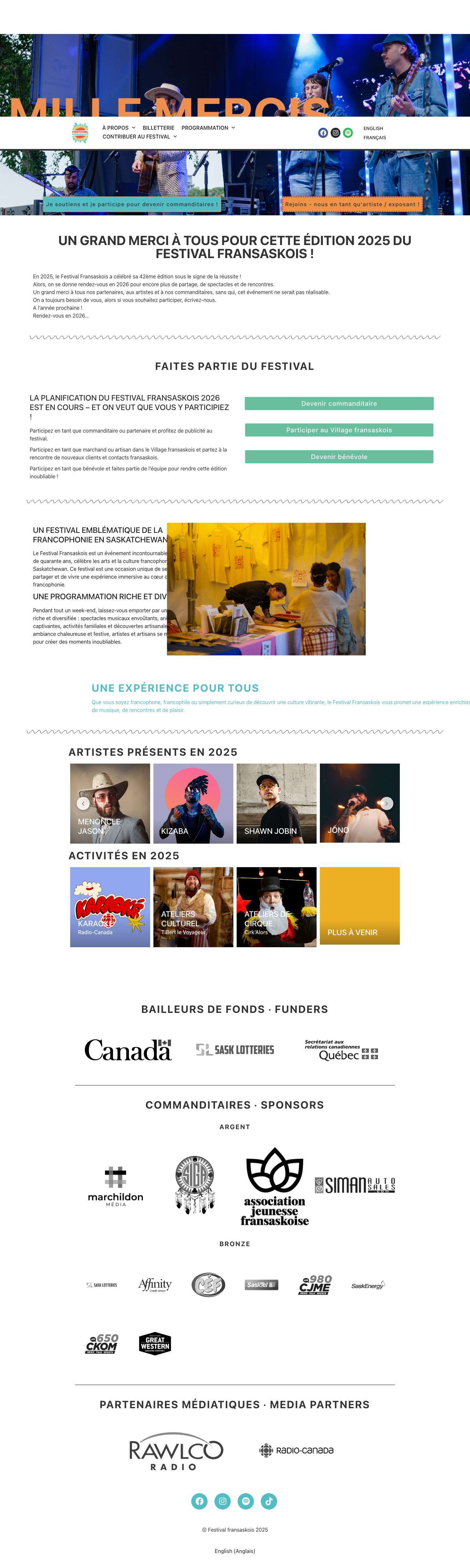 Festival Fransaskois – Le festival célébrant la culture francophone en Saskatchewan - Full Screenshot