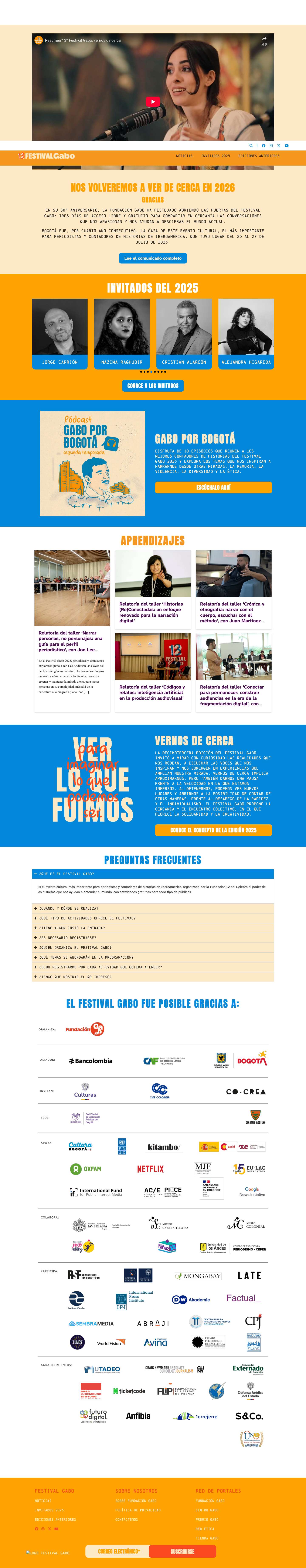 Festival Gabo 2025 - Del 25 al 27 de julio de 2025 - Full Screenshot