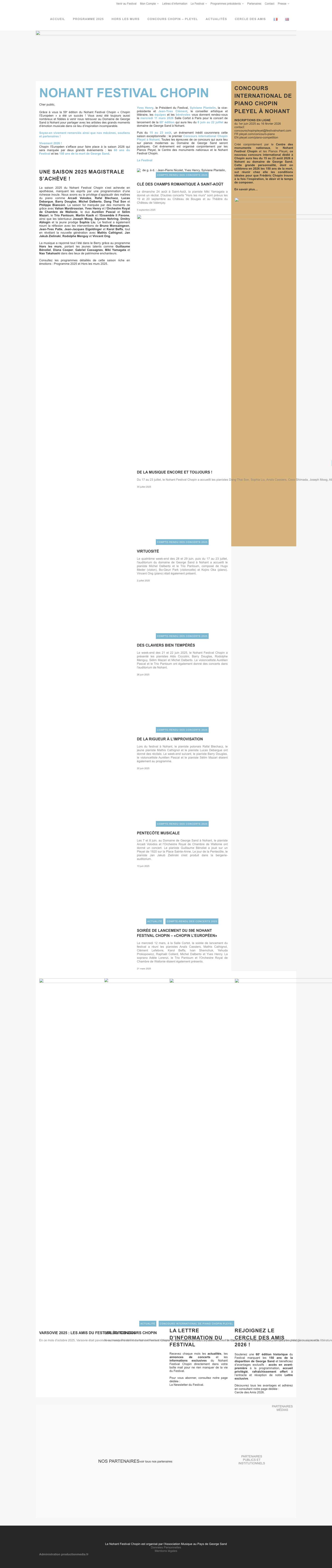Nohant Festival Chopin | Domaine George Sand - CMN - Full Screenshot