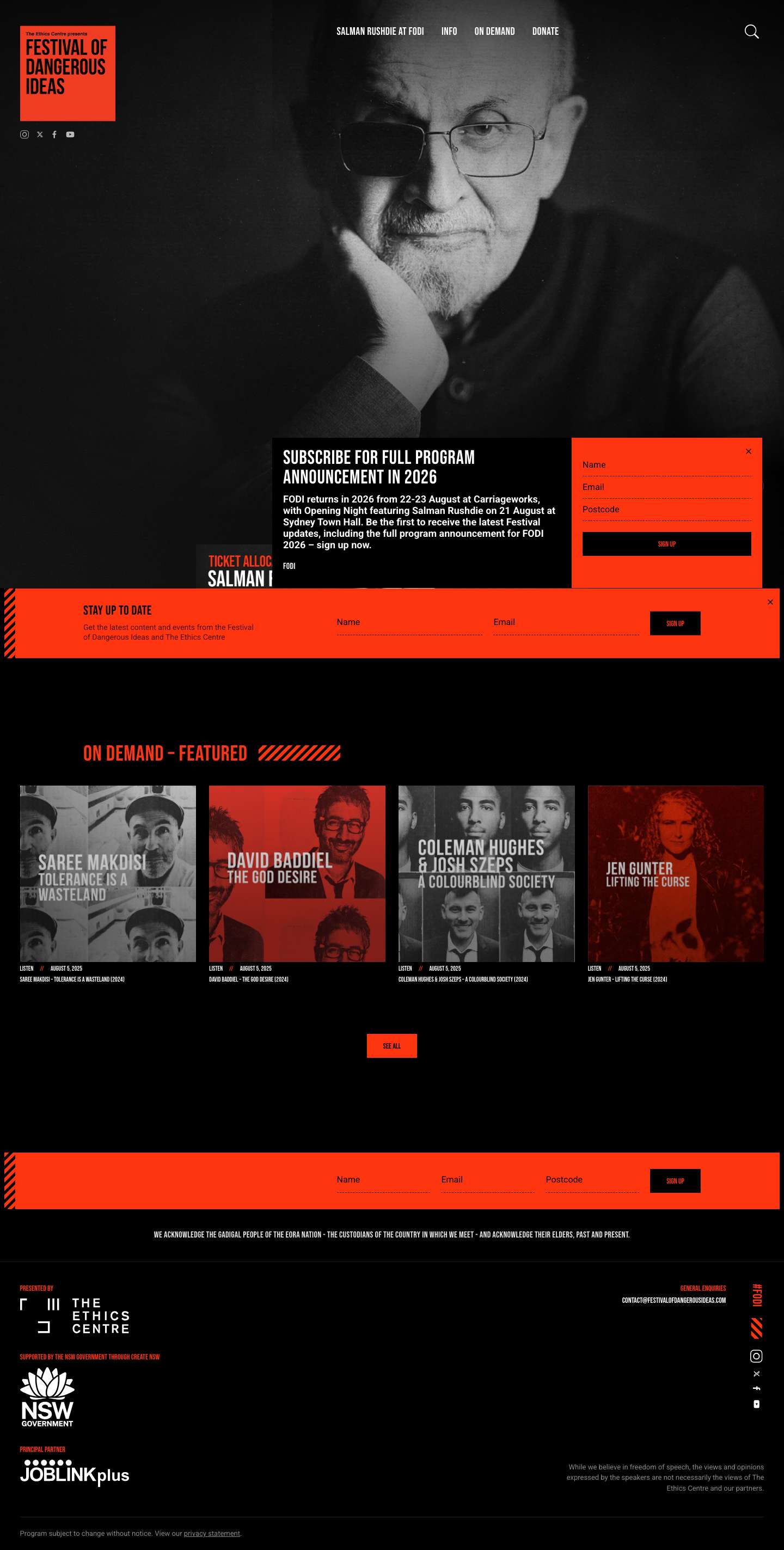 Festival of Dangerous Ideas - Full Screenshot