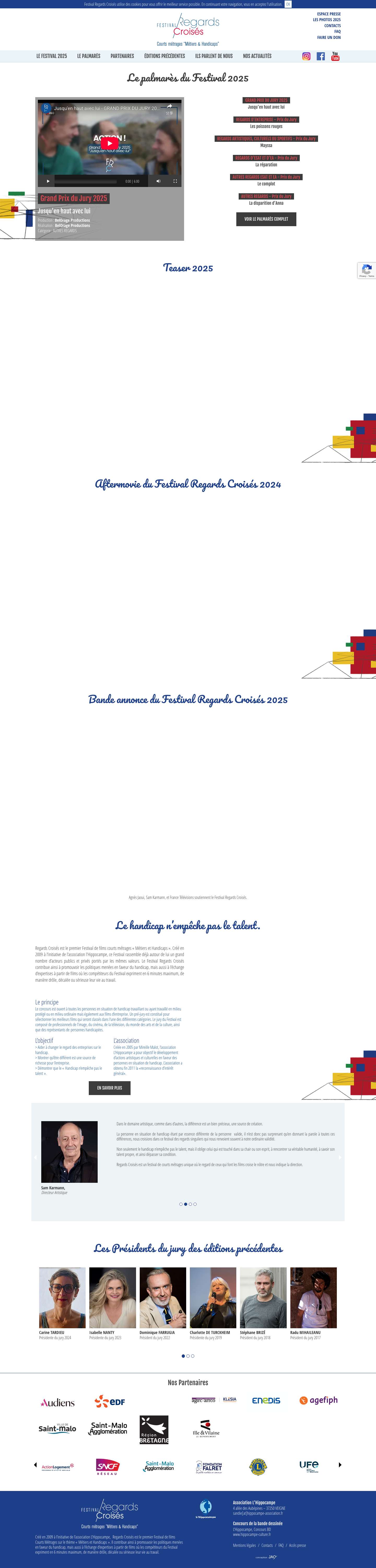 Festival Regards Croisés | Courts Métrages Métiers & Handicaps - Full Screenshot