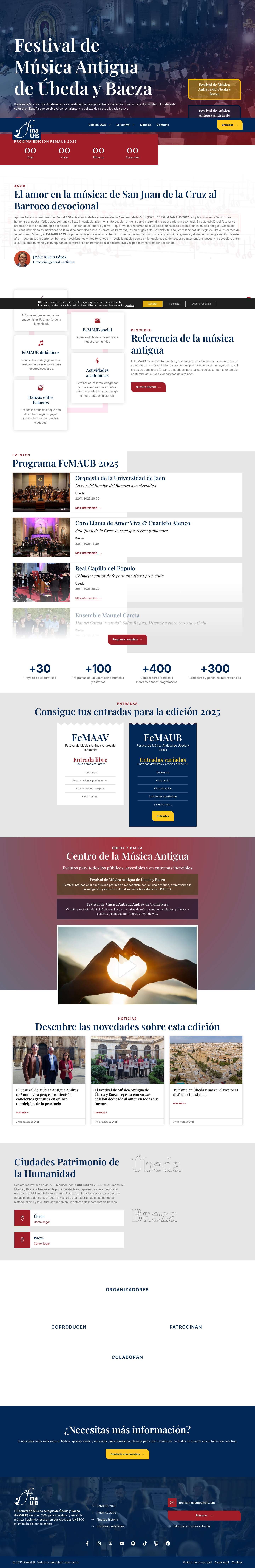 Festival de Música Antigua de Úbeda y Baeza | FeMAUB - Full Screenshot