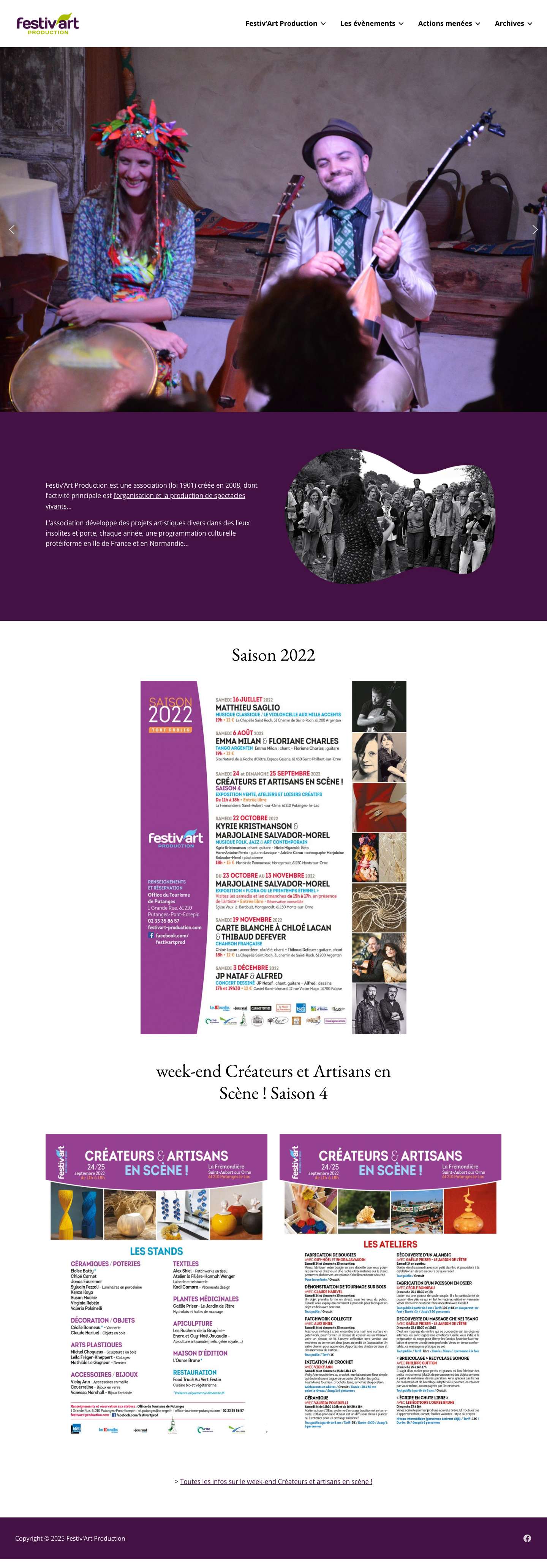 Festiv'Art Production – Production de spectacles vivants - Full Screenshot