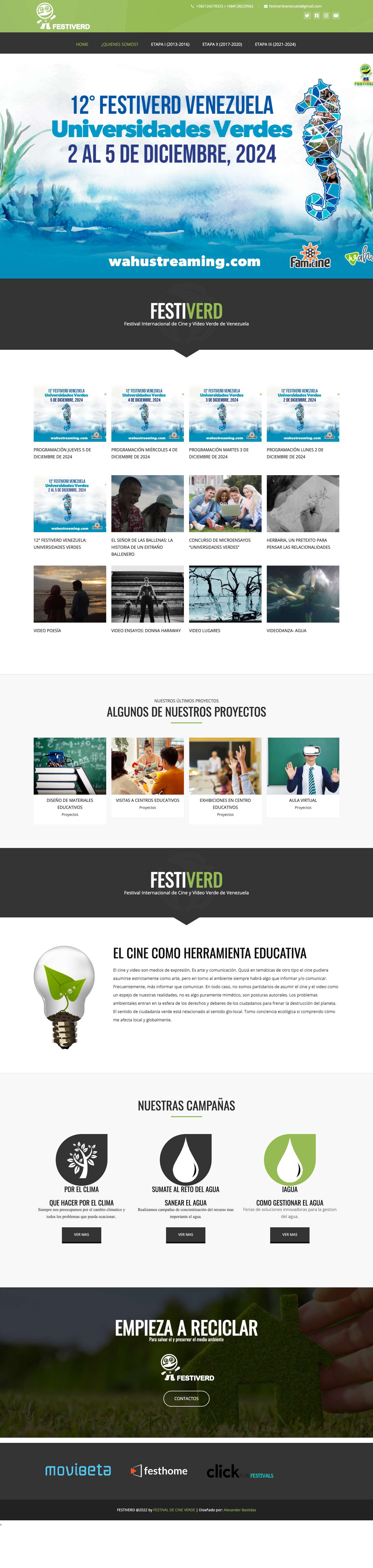 Festival Internacional de Cine y Video Verde de Venezuela – FESTIVERD - Full Screenshot