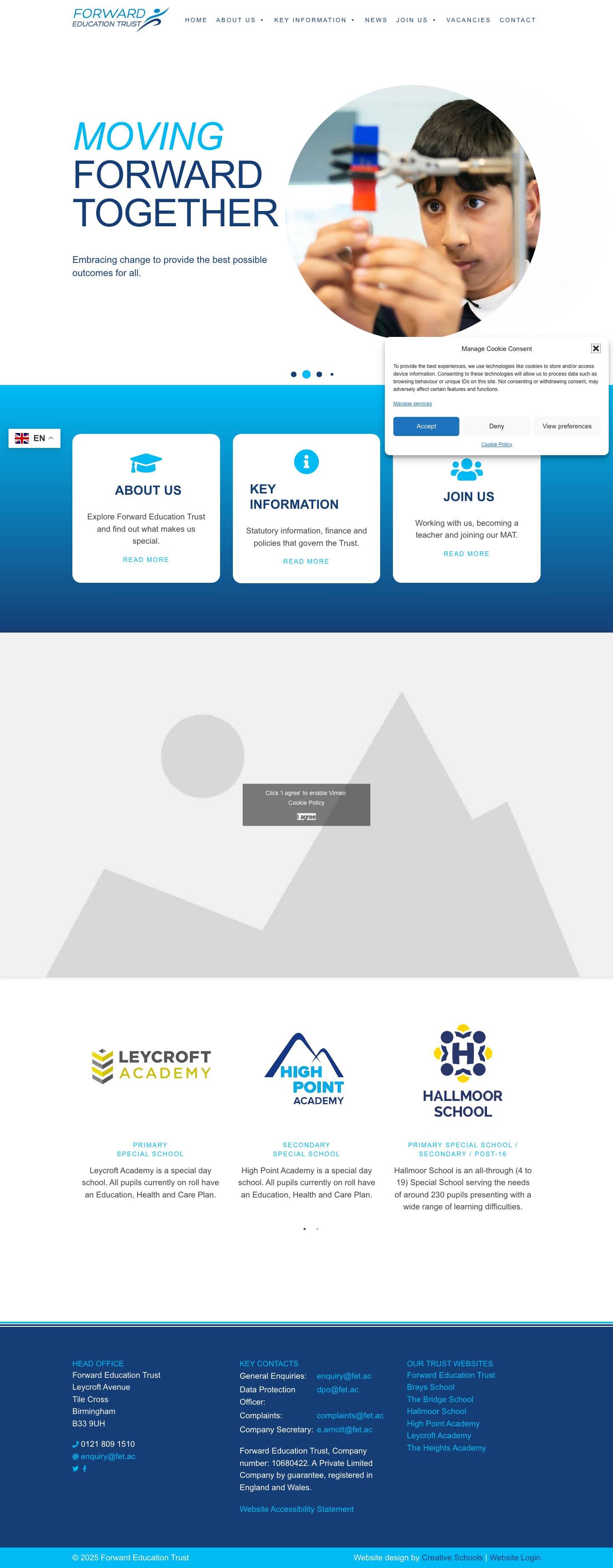 Home - Forward Education Trust - Full Screenshot