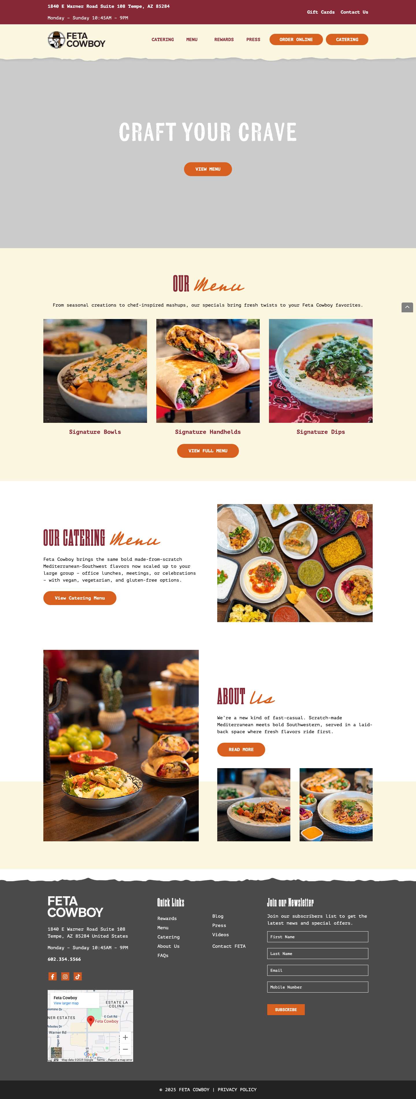 Feta Cowboy | Mediterranean Meets Southwest Cuisine - Full Screenshot