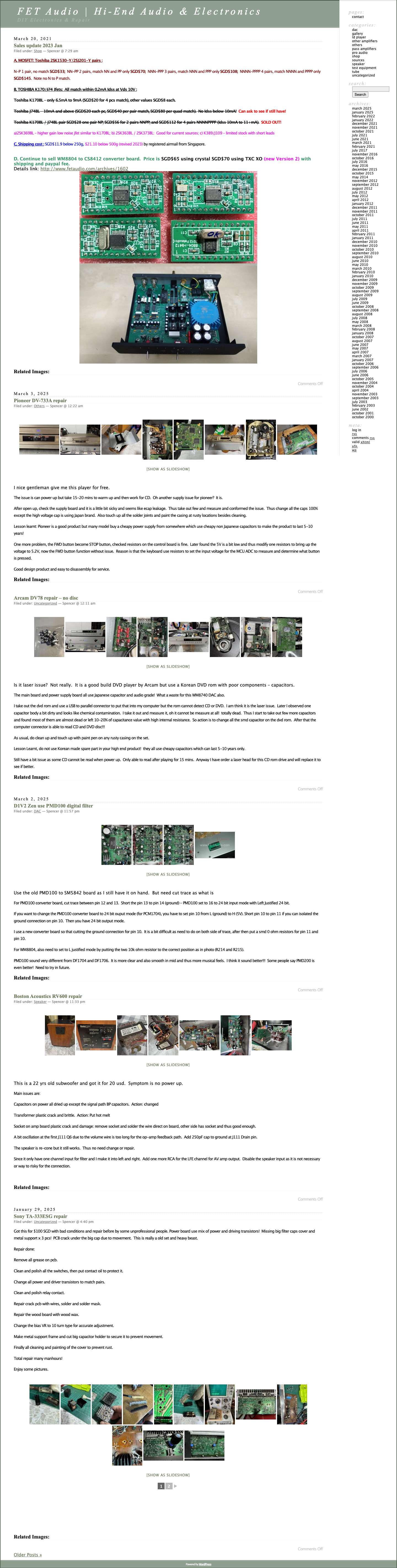 FET Audio | Hi-End Audio & Electronics - Full Screenshot