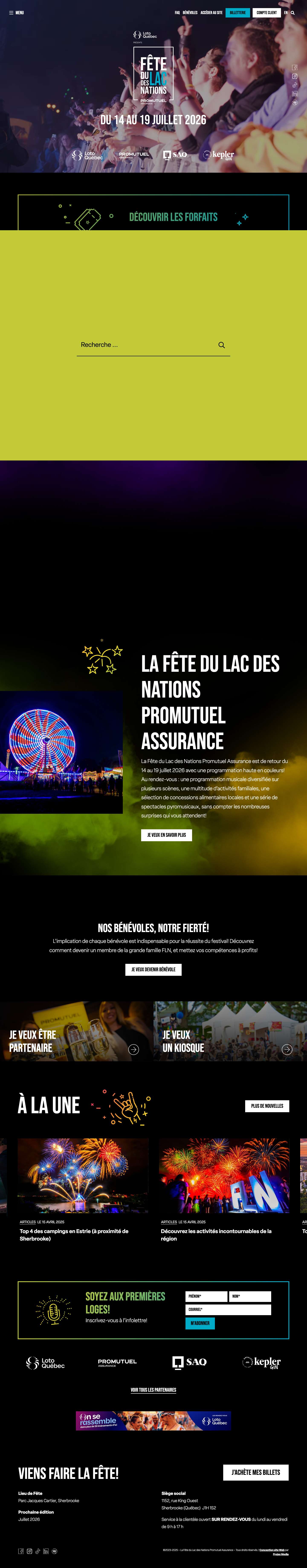 Fête du Lac des Nations : un incontournable en Estrie ! - Full Screenshot