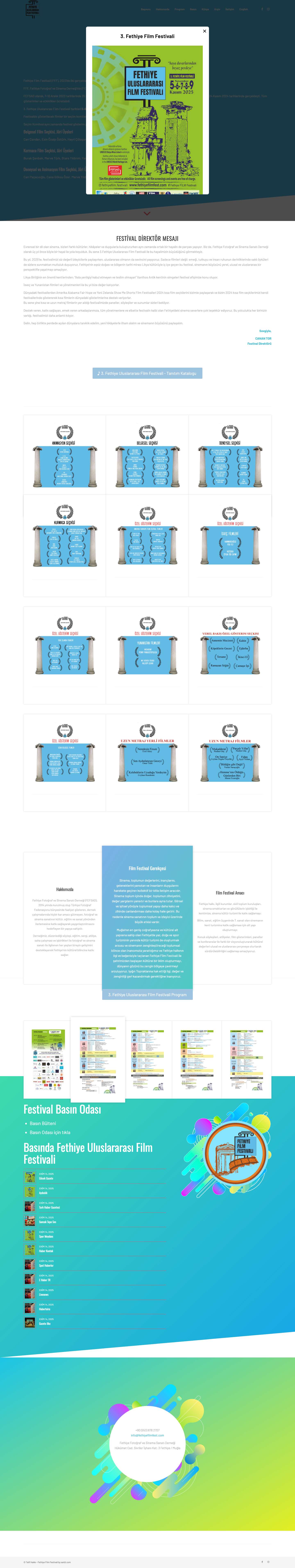 Ana Sayfa - Fethiye Uluslararası Film Festivali - Full Screenshot