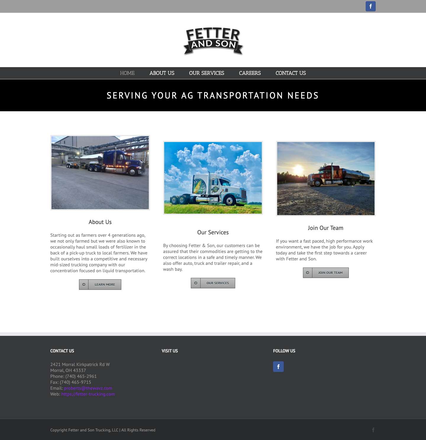 Fetter & Sons Trucking | Truck Better with Fetter | Fetter & Sons Trucking - Full Screenshot