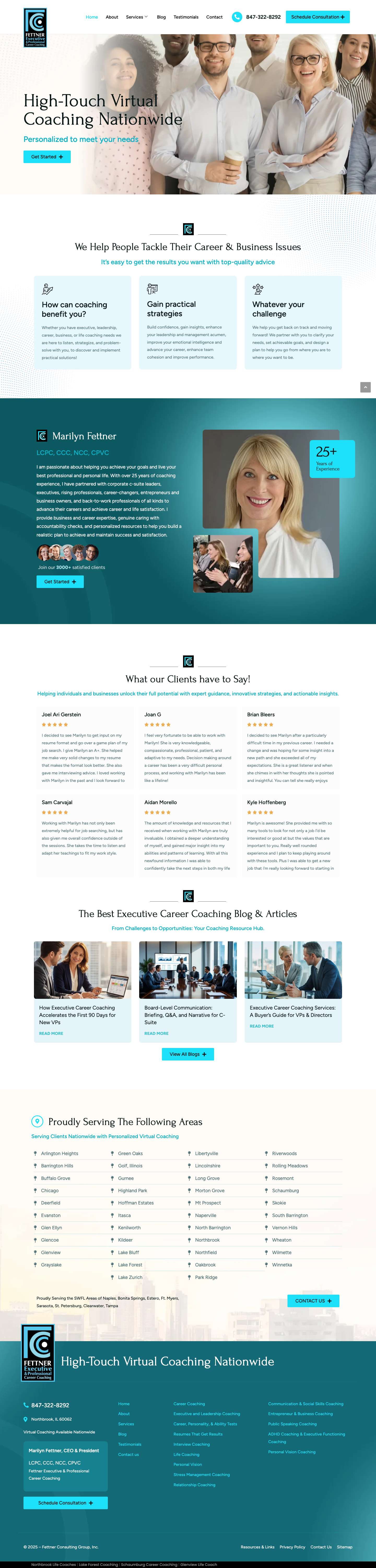 Life Coach | Career Counseling | Fettner Executive and Professional Career Coaching - Full Screenshot