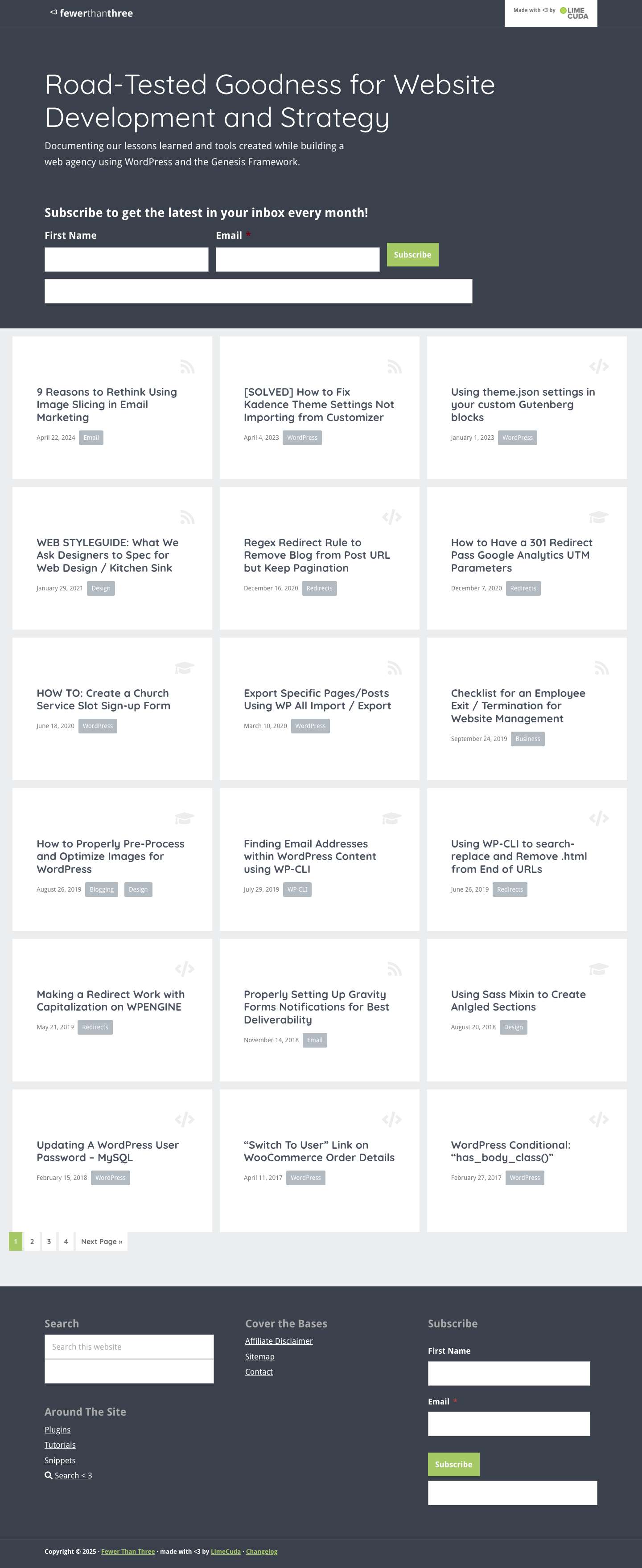 WordPress and the Genesis Framework Tutorials, Snippets, How-Tos - Full Screenshot
