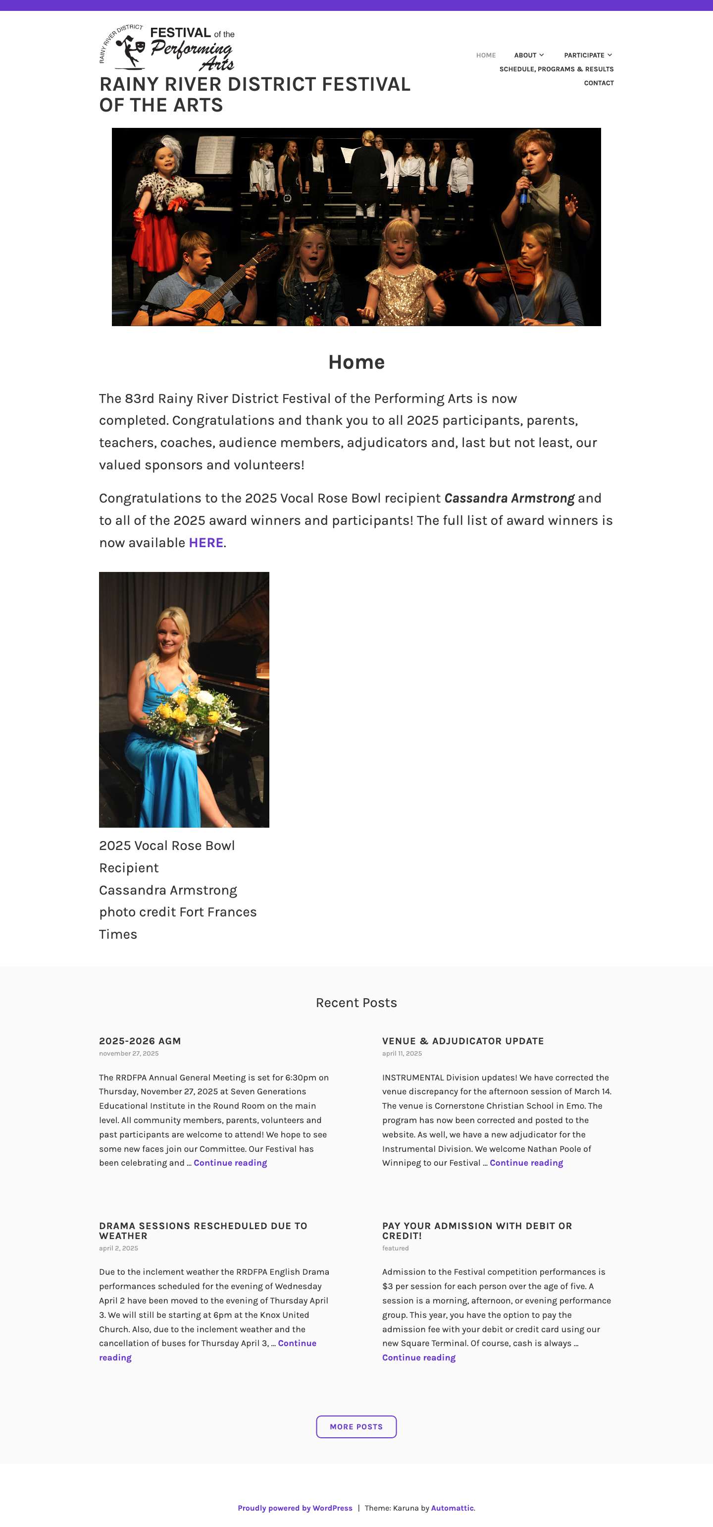 Rainy River District Festival of the Arts - Full Screenshot