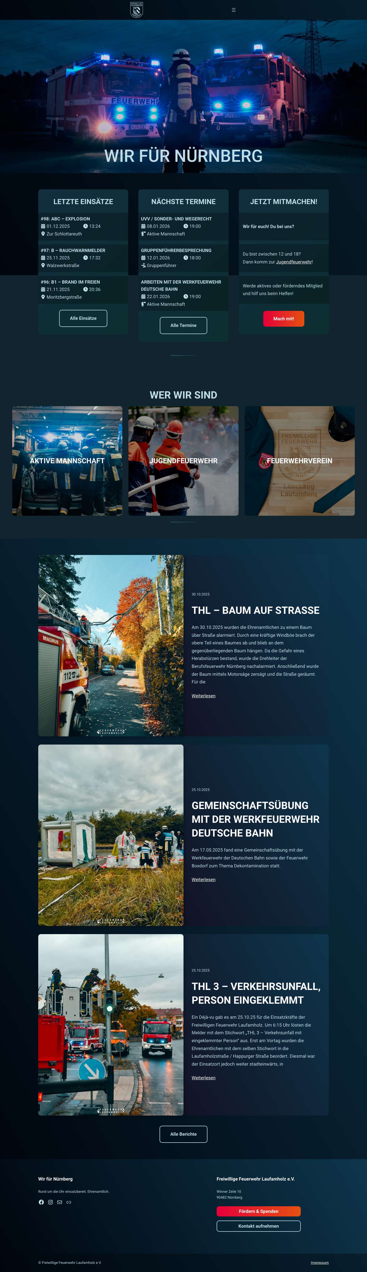 Löschzug Laufamholz – Freiwillige Feuerwehr Nürnberg - Full Screenshot