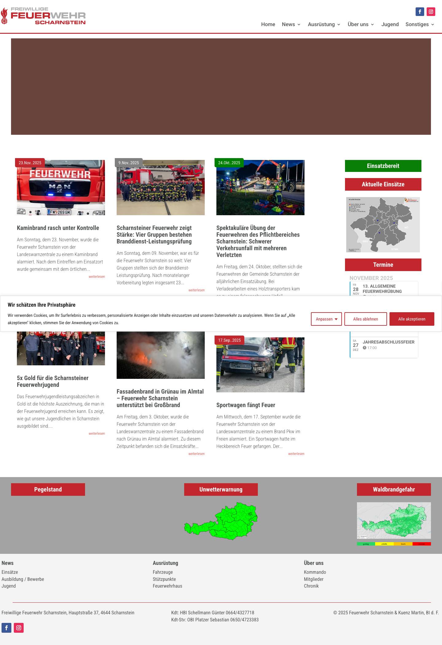 Home - Freiwilligen Feuerwehr Scharnstein - Full Screenshot