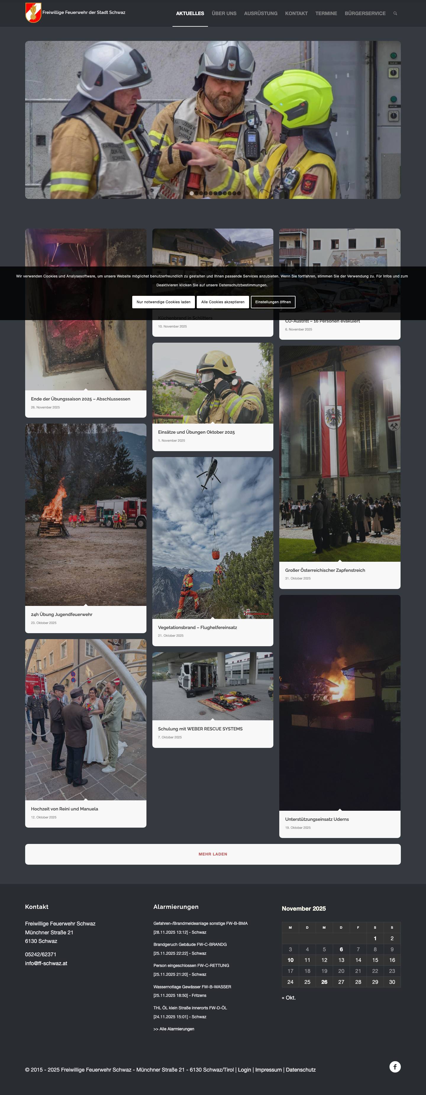 Freiwillige Feuerwehr der Stadt Schwaz - schnell – professionell – freiwilligClick to open the search input fieldZurückWeiterNach oben scrollenNachrichtenleiste öffnen - Full Screenshot