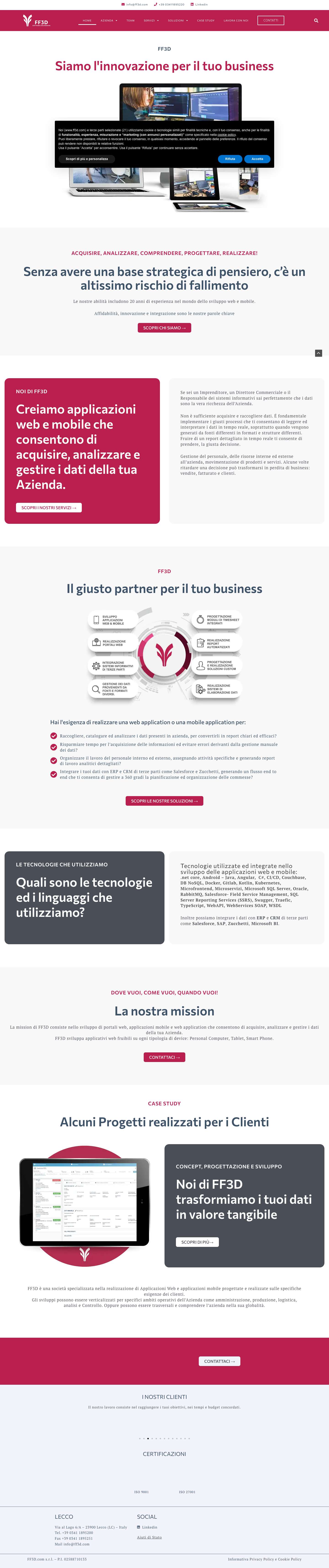 FF3D | Sviluppo portali web, applicazioni mobile e web application - Full Screenshot
