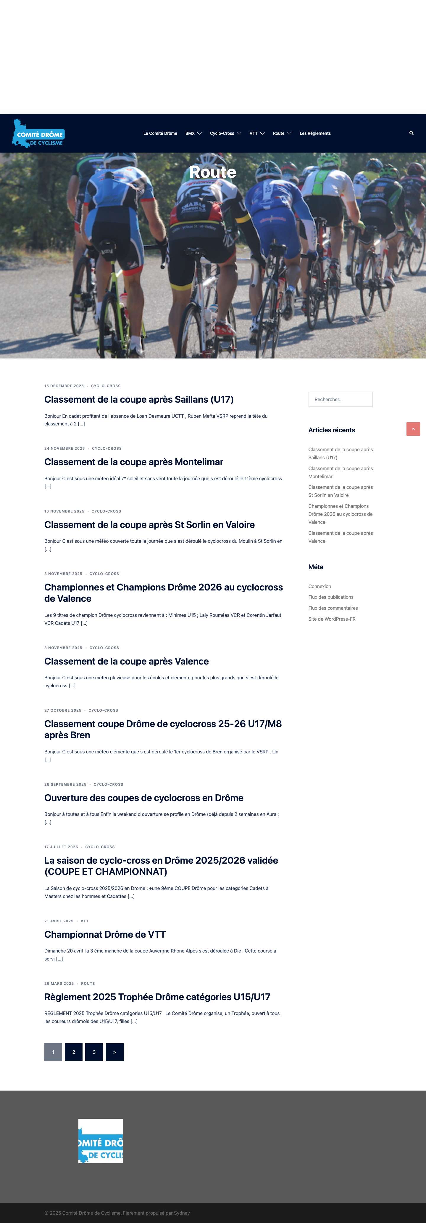 Comité Drôme de Cyclisme - Full Screenshot