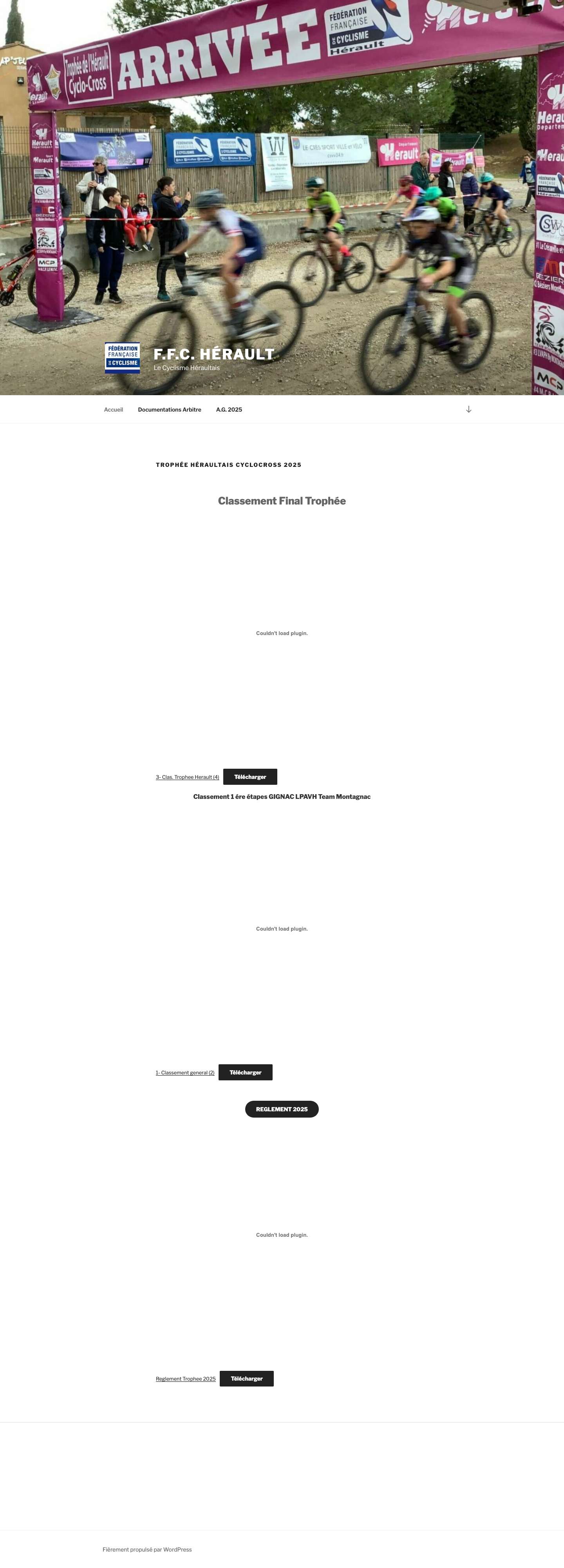 F.F.C. Hérault – Le Cyclisme Héraultais - Full Screenshot