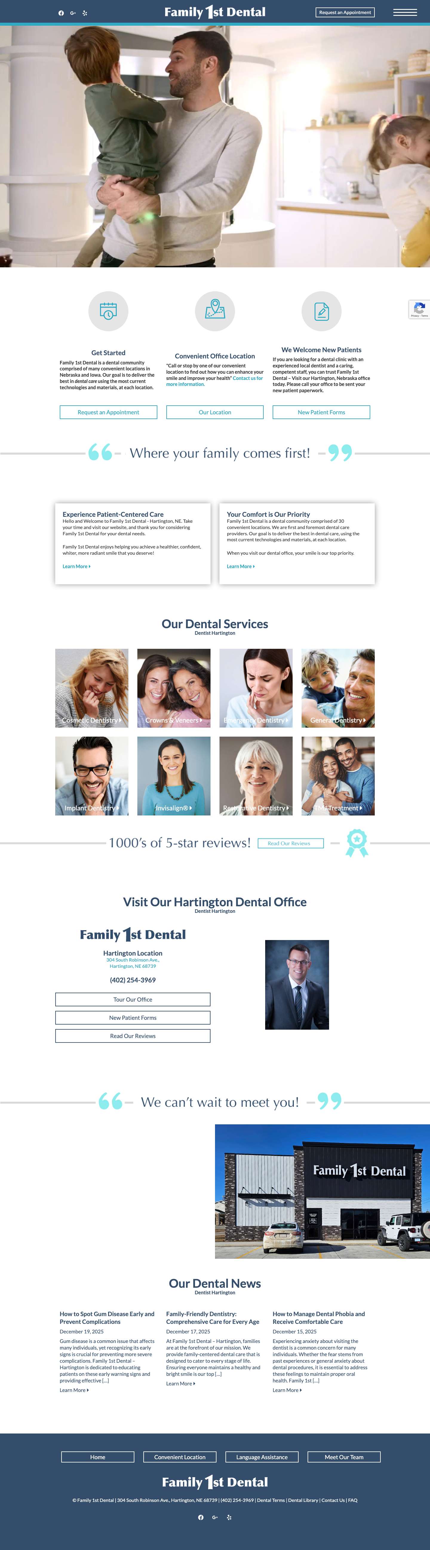 Dentist Hartington | Family 1st Dental - Full Screenshot