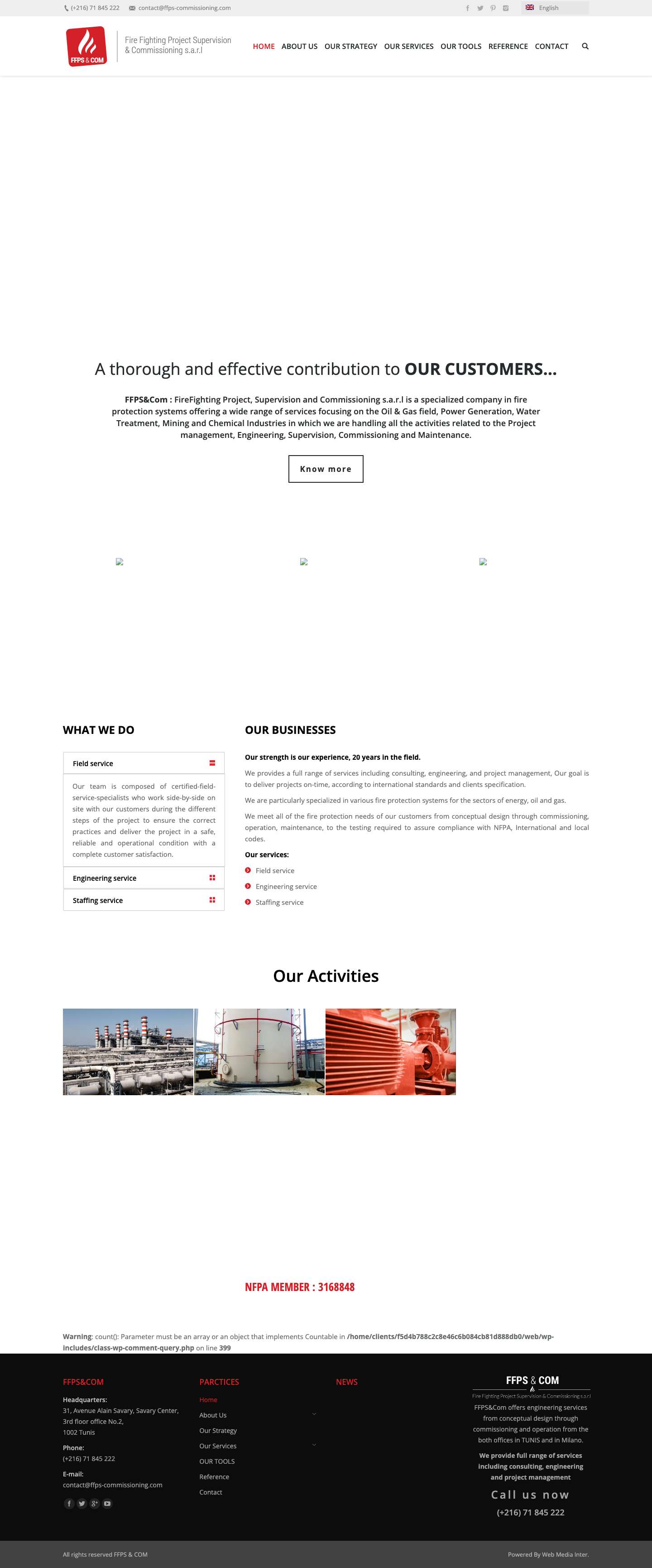 FFPS & COM – Fire Fighting Project Supervision & Commissioning s.a.r.l - Full Screenshot