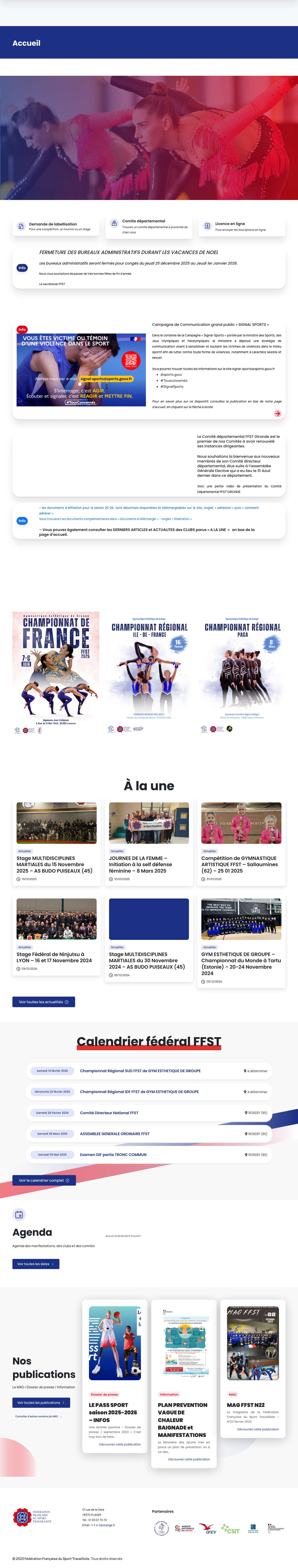 Fédération Française du Sport Travailliste - Full Screenshot