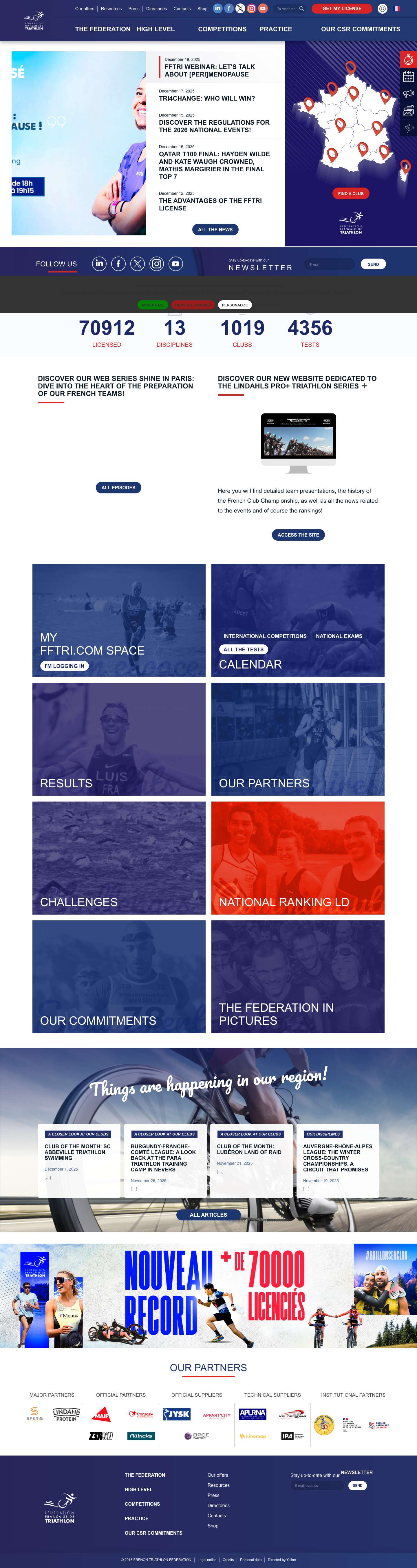 Fédération Française de Triathlon - FFTRI - Full Screenshot