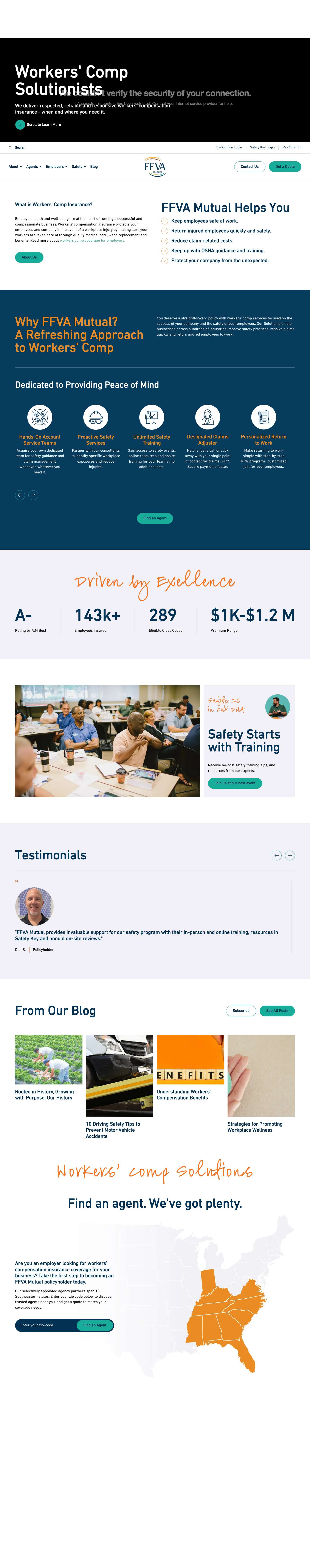 Workers Compensation Insurance | FFVA Mutual - Full Screenshot