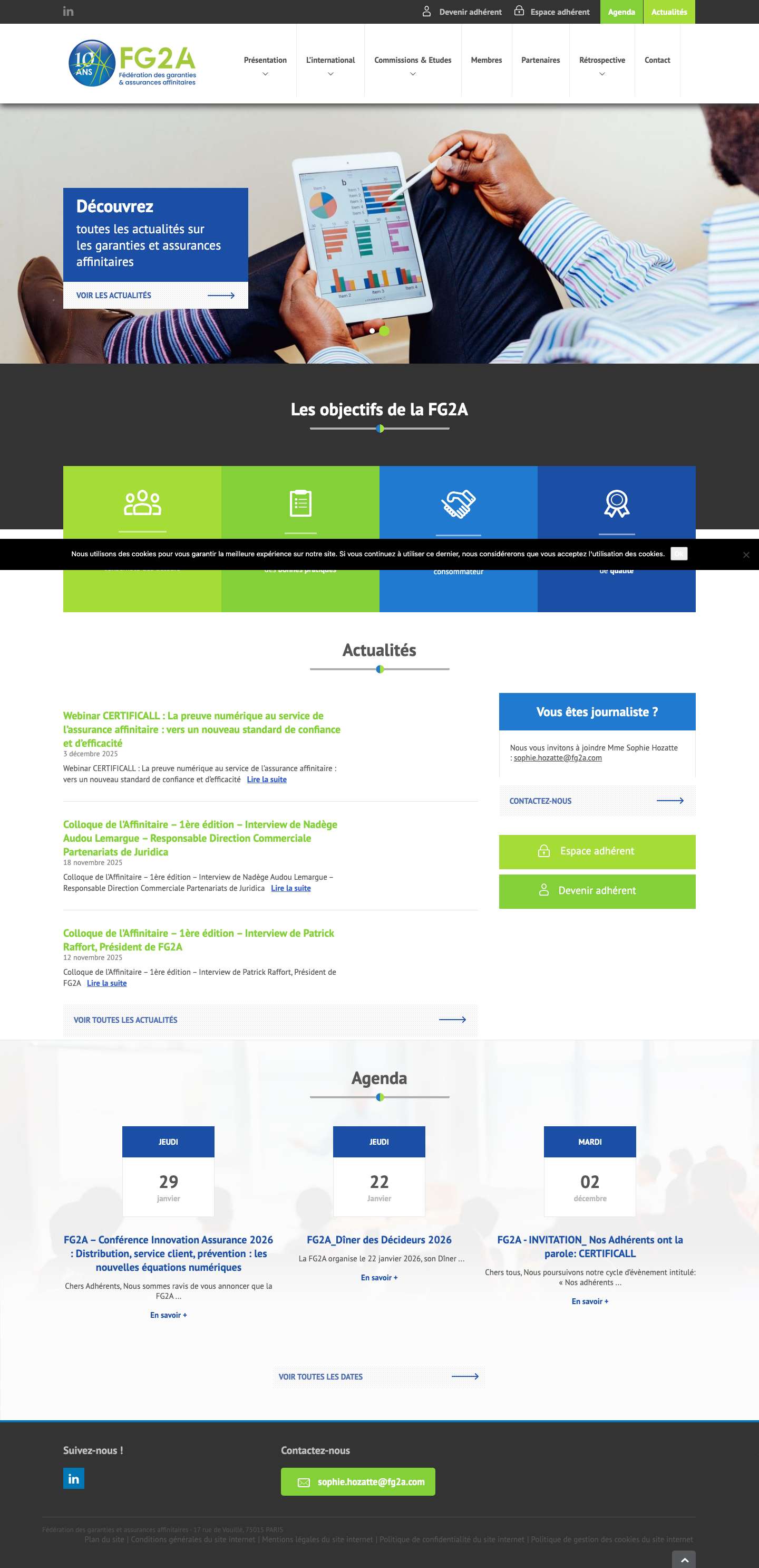 Fédération des Garanties et Assurances Affinitaires (FG2A) - Full Screenshot