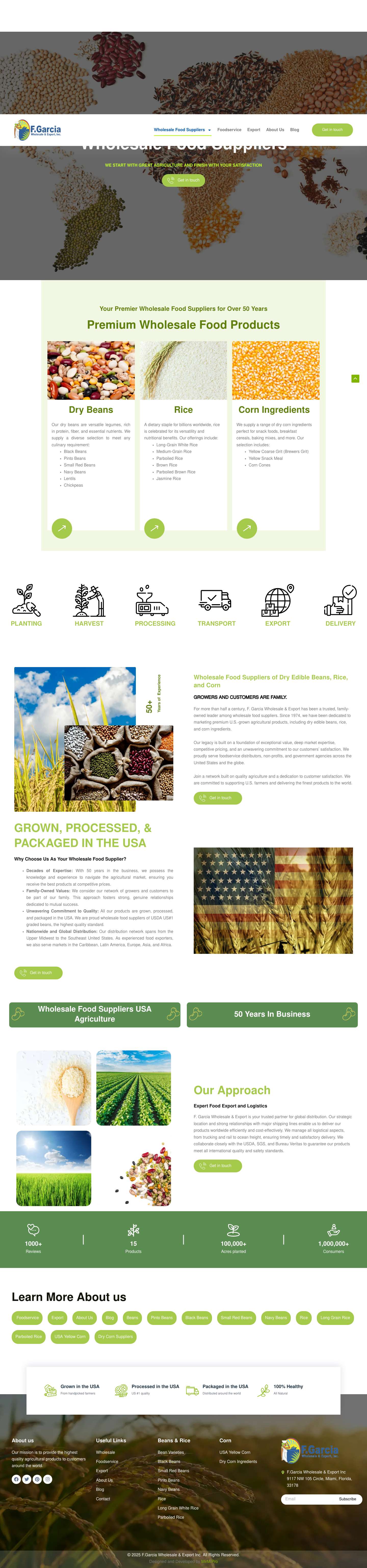 Wholesale Food Suppliers: Beans, Rice, and Corn - Full Screenshot