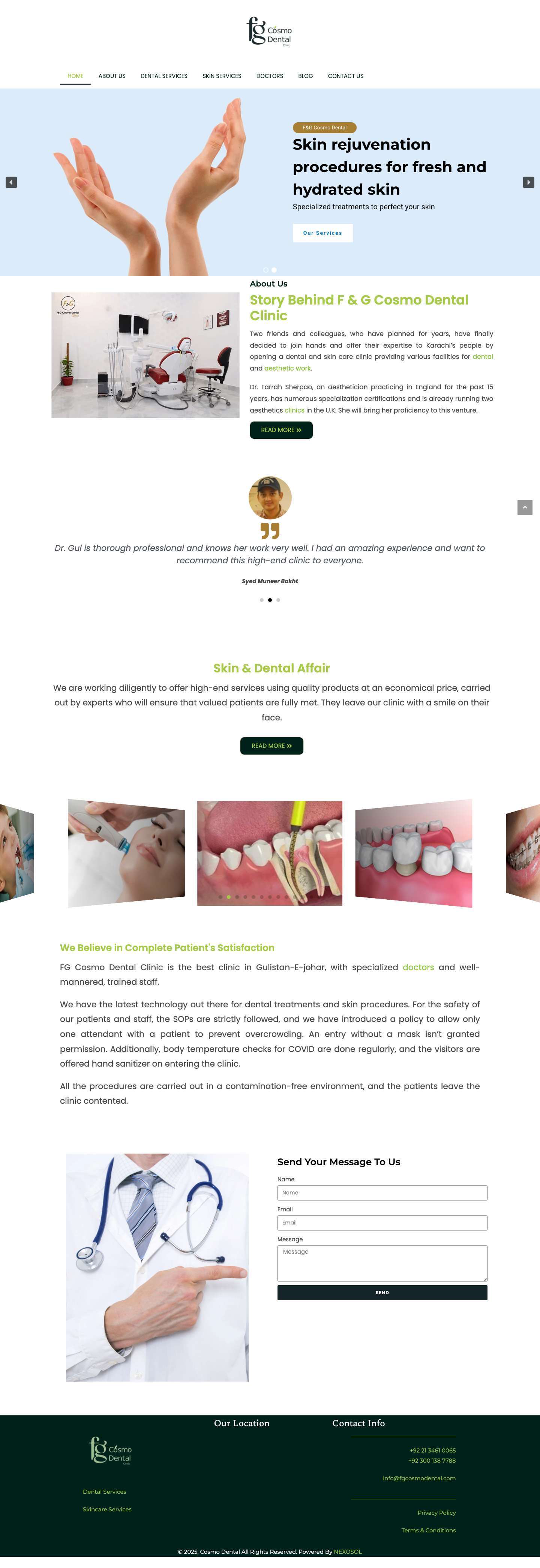 Dental and Skin Care Clinic in Jauhar Karachi | FG Cosmo Dental Clinic - Full Screenshot