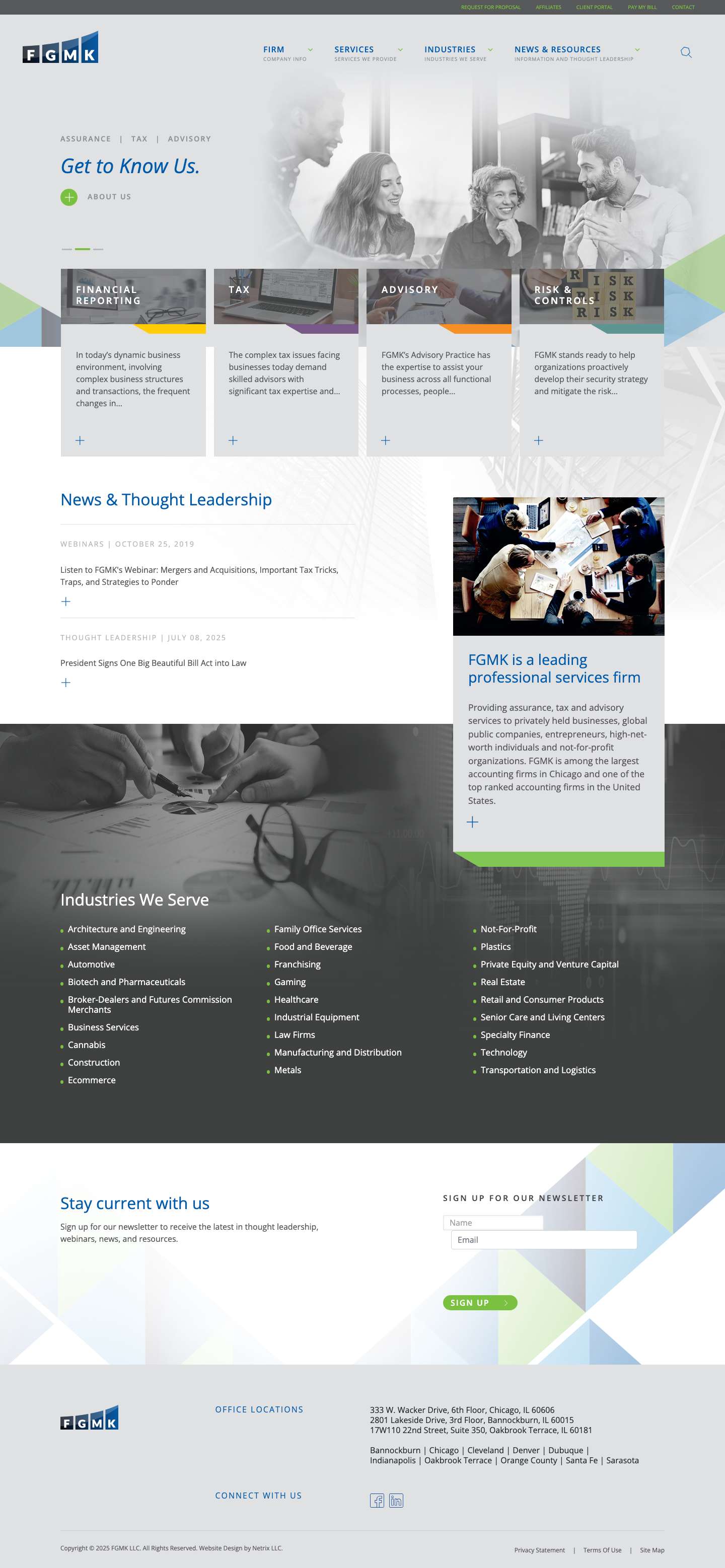 FGMK is a leading professional services firm - FGMK - Full Screenshot