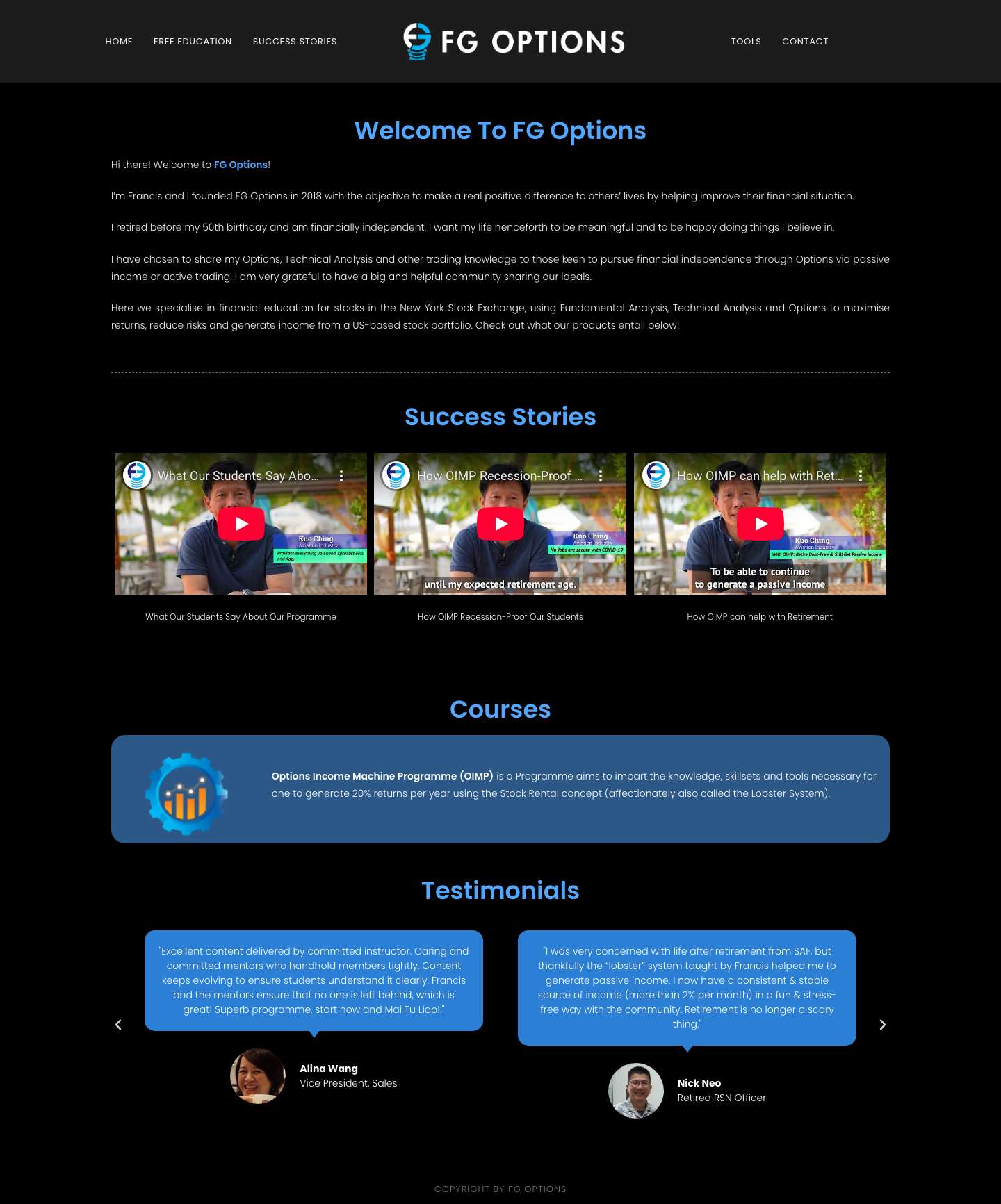 FG Options – Trading - Full Screenshot