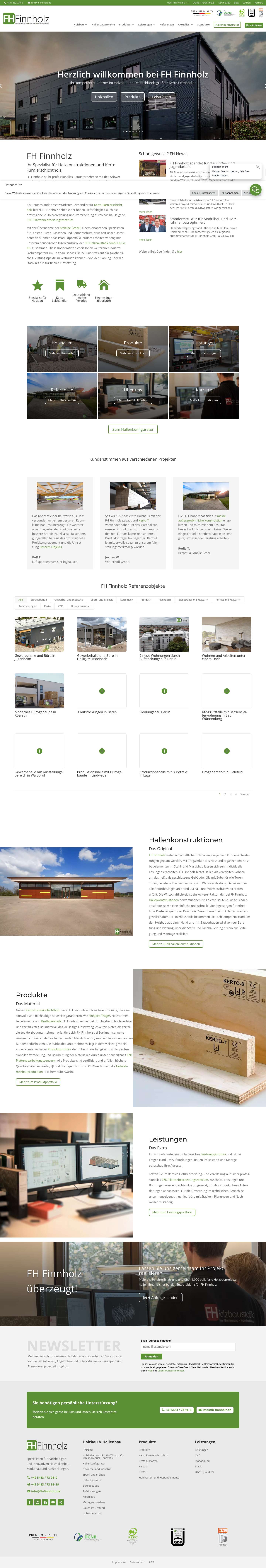 Startseite - FH Finnholz - Full Screenshot