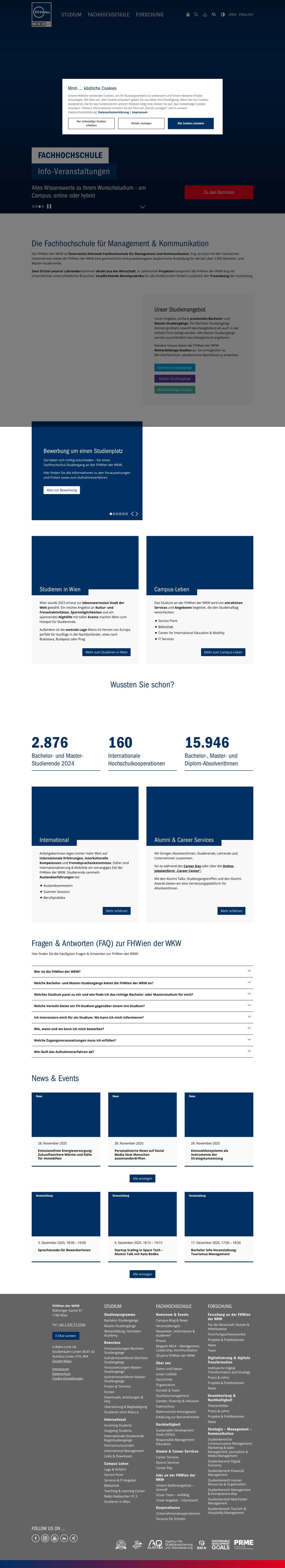 FHWien der WKW | Die Praxis studieren | Bachelor & Master - Full Screenshot