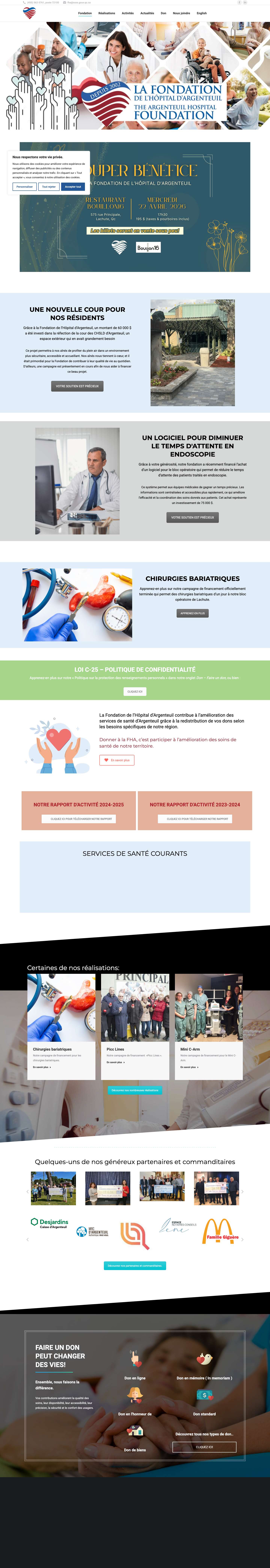 Accueil | Fondation de l'Hôpital d'Argenteuil - Full Screenshot