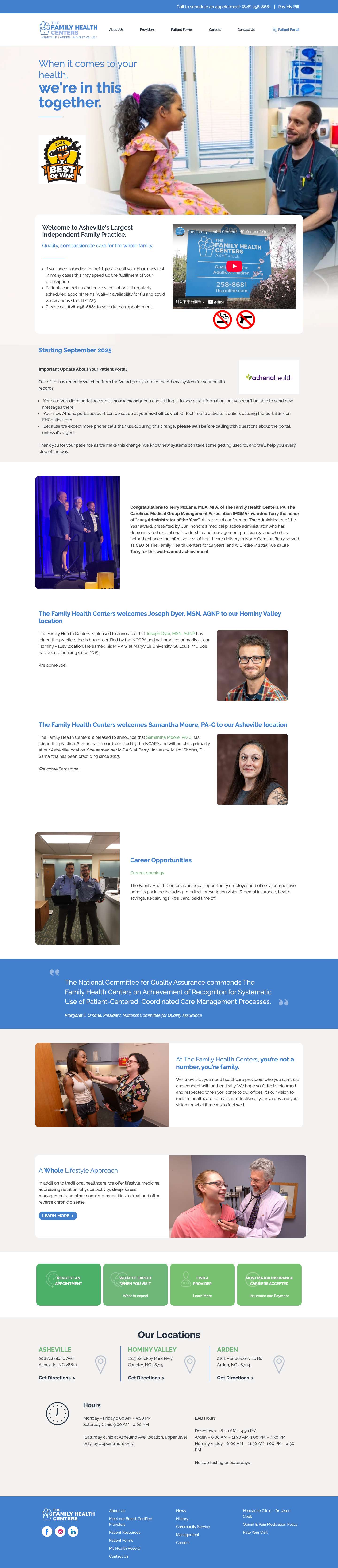 The Family Health Centers – When it comes to your health, we're in this together - Full Screenshot