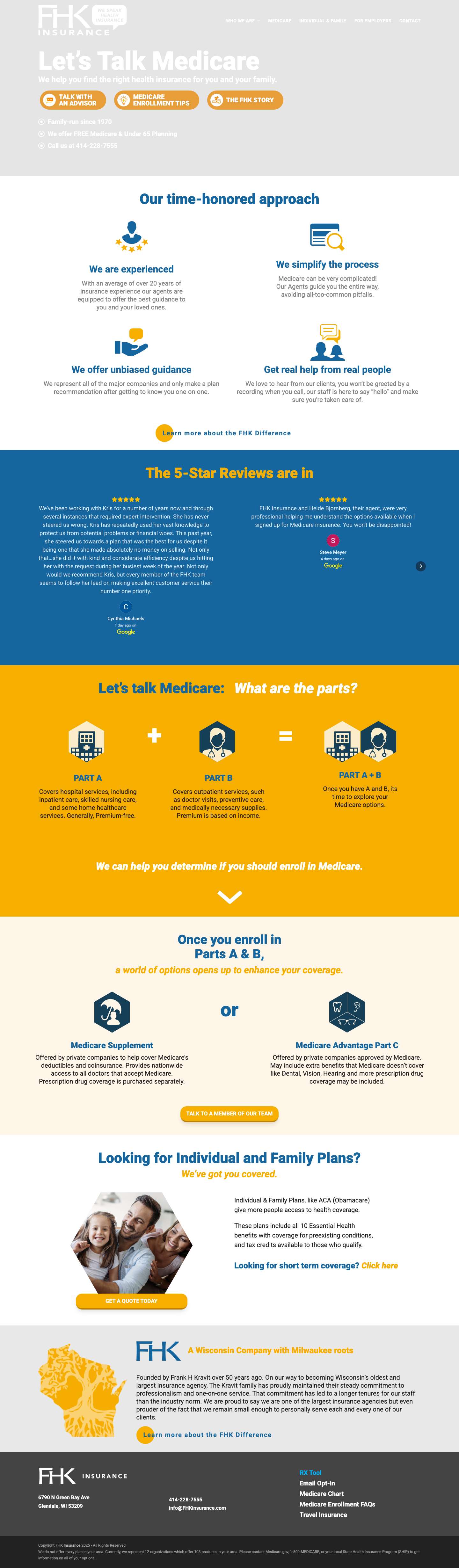 FHK Insurance - Let's Talk InsuranceThree Buttons in a RowThree Buttons in a Row - Full Screenshot