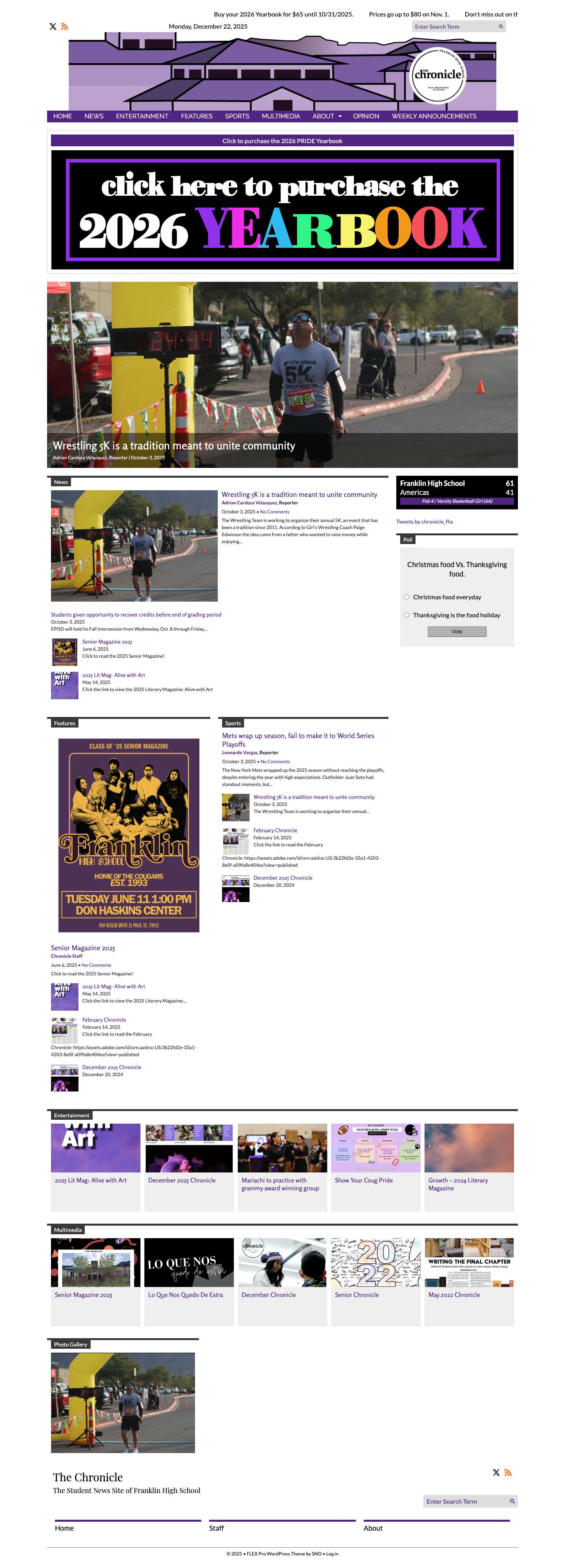 The Chronicle – The Student News Site of Franklin High School - Full Screenshot