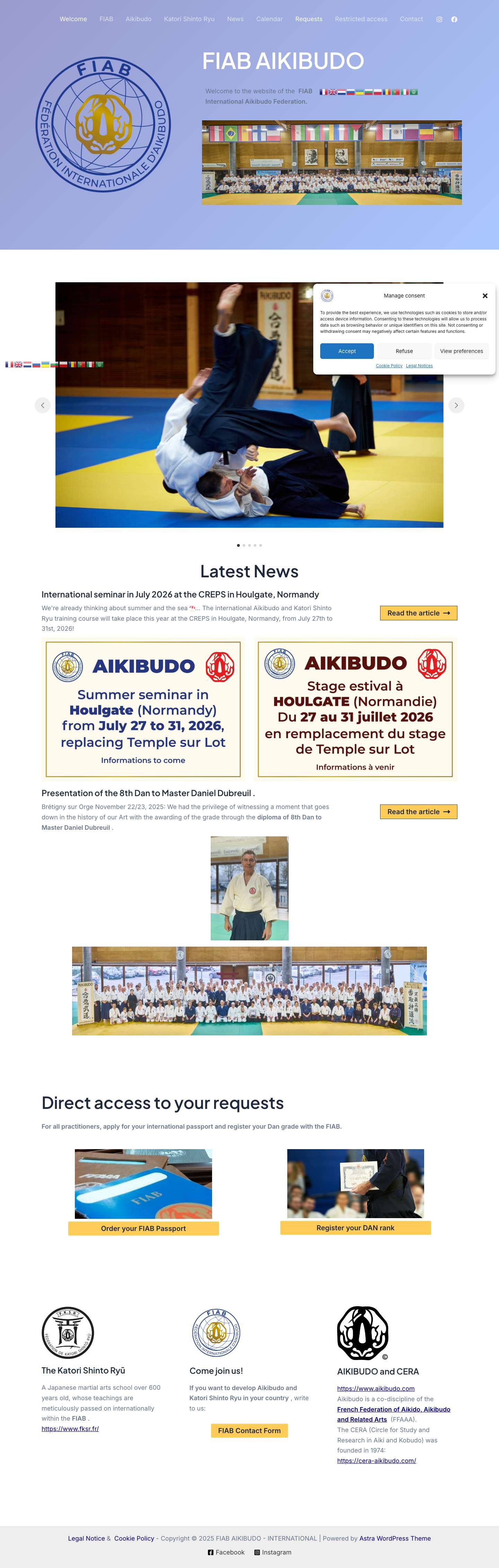 FIAB AIKIBUDO – INTERNATIONAL – Fédération Internationale d'Aikibudo - Full Screenshot