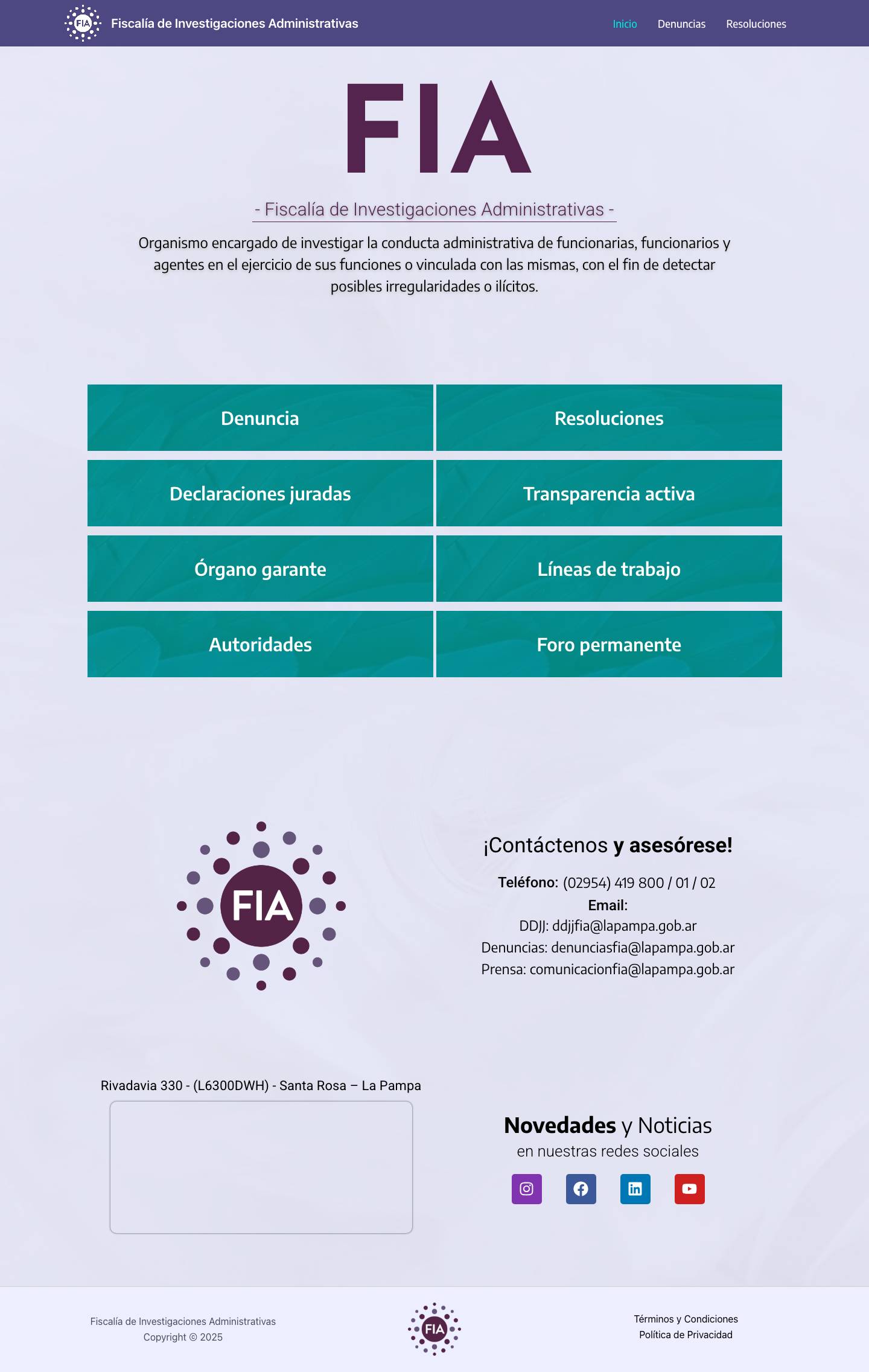 Fiscalía de Investigaciones Administrativas – FIA - Full Screenshot