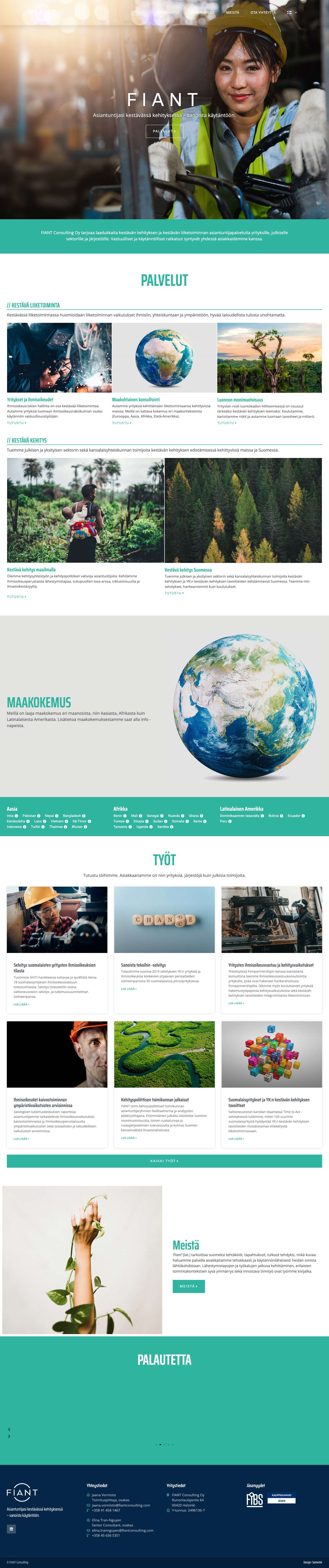 FIANT Consulting - Asiantuntijasi kestävässä kehityksessä - Full Screenshot