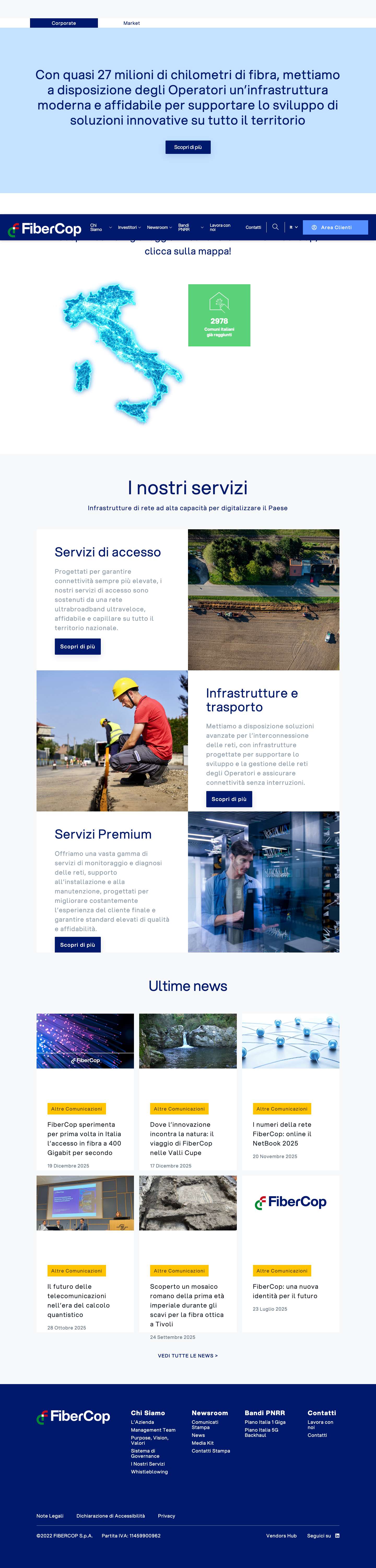 Homepage - FiberCop - Full Screenshot
