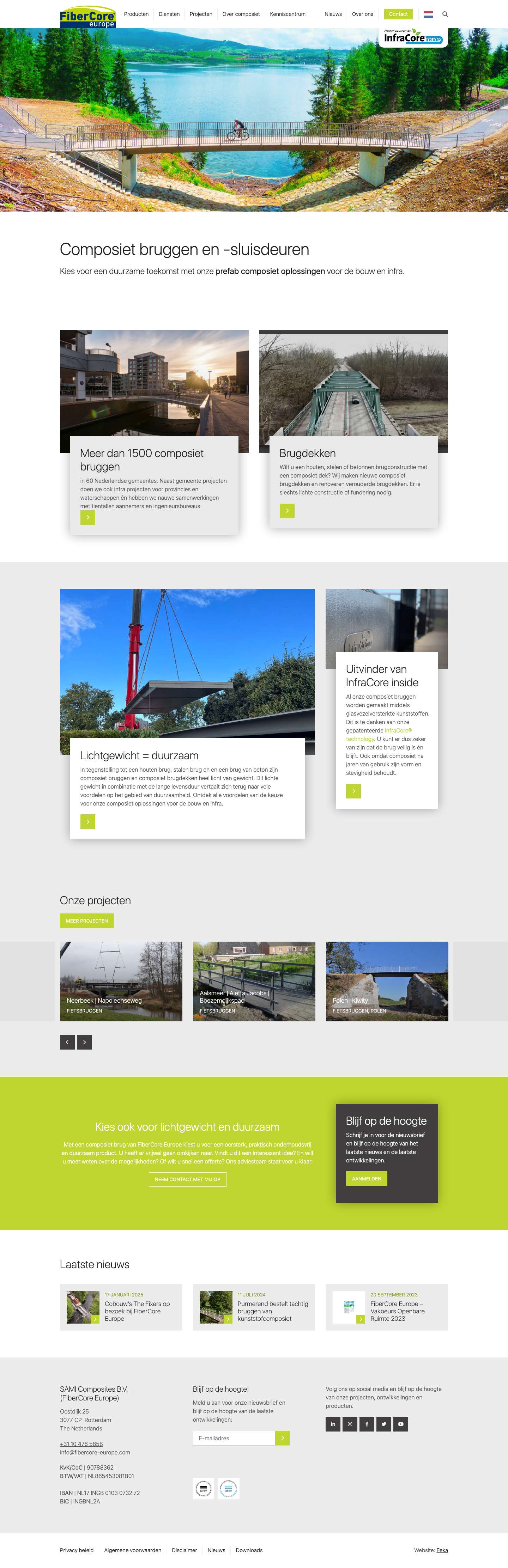 Composiet bruggen en -sluisdeuren | FiberCore Europe - Full Screenshot