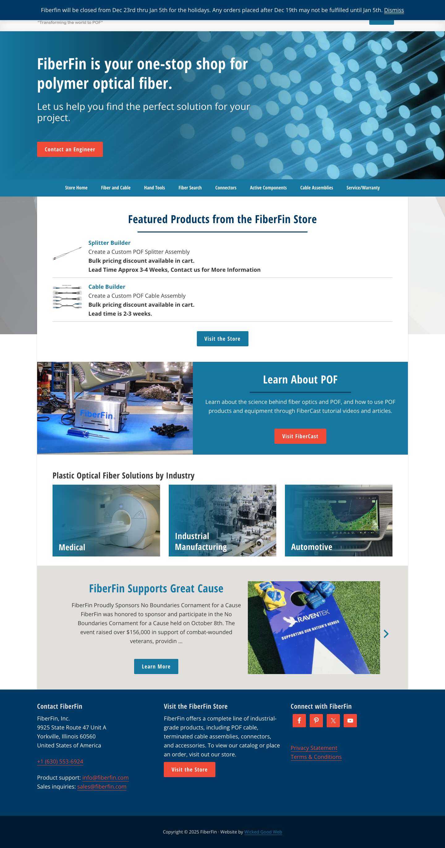 FiberFin | Transforming the World to Polymer Optical FiberFacebookPinterestTwitterYouTube - Full Screenshot